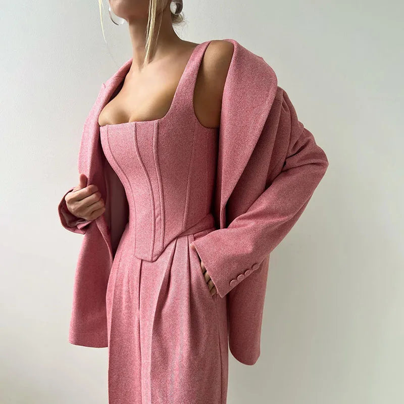 Pat | Suit set with corset top, blazer and trousers