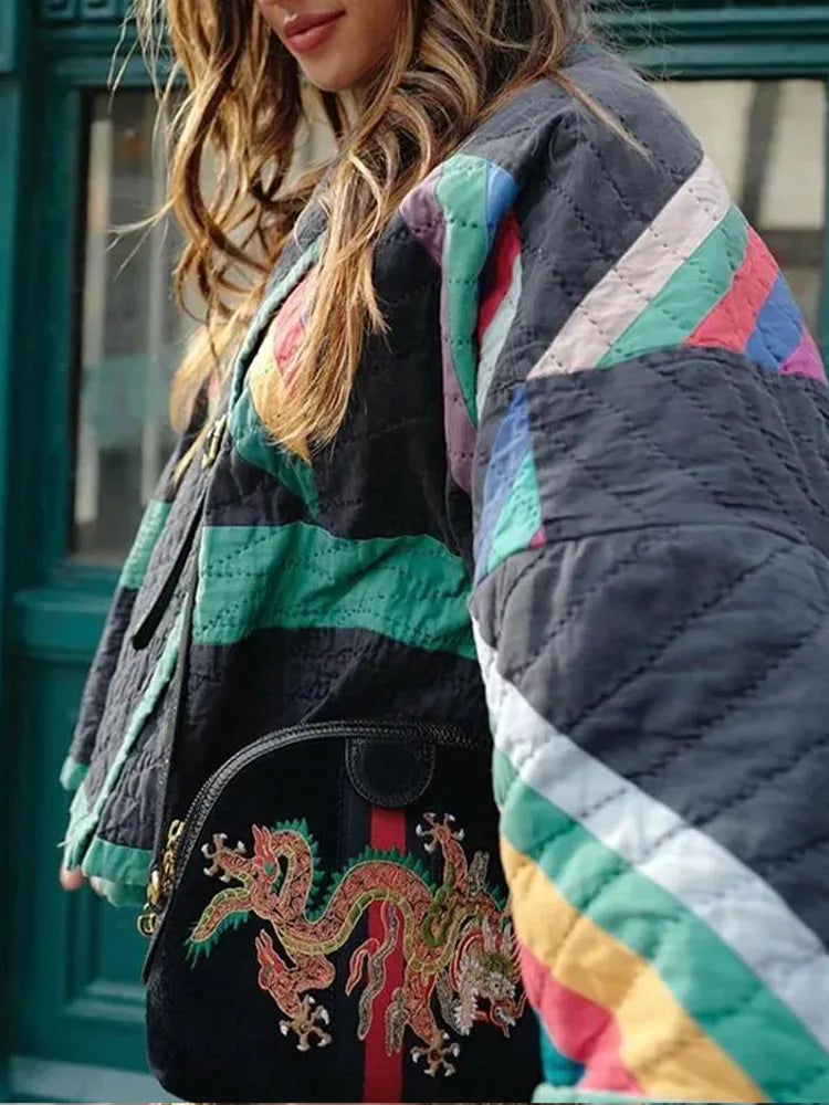 Anouk | Coat with colorful patchwork design
