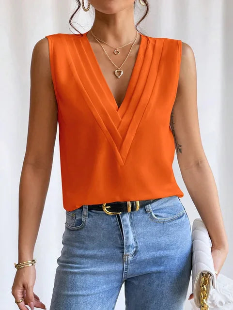 Anja | Blouse with deep V-neck