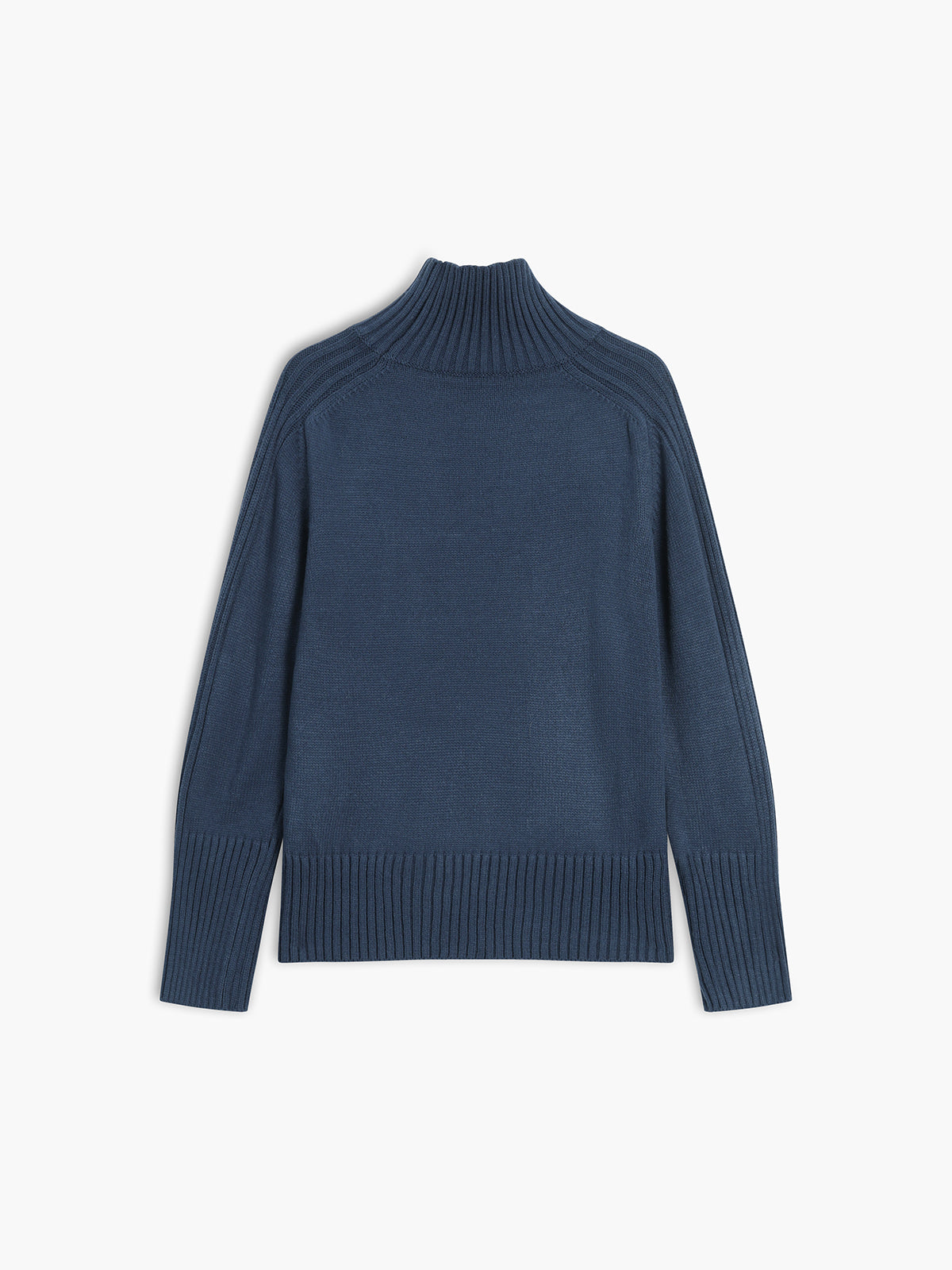 Aniston | Women's Turtleneck Ribbed Navy Blue