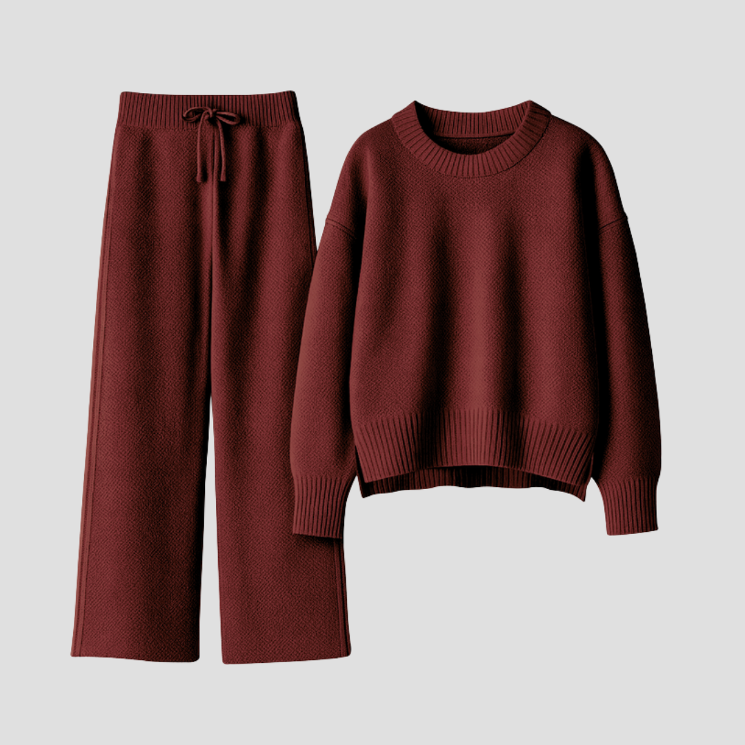 Rhianna | Knitted Loungewear Set Bordeaux