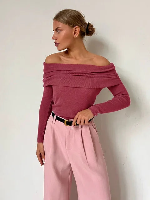 Annaliese | Top Off-the-shoulder draped neckline