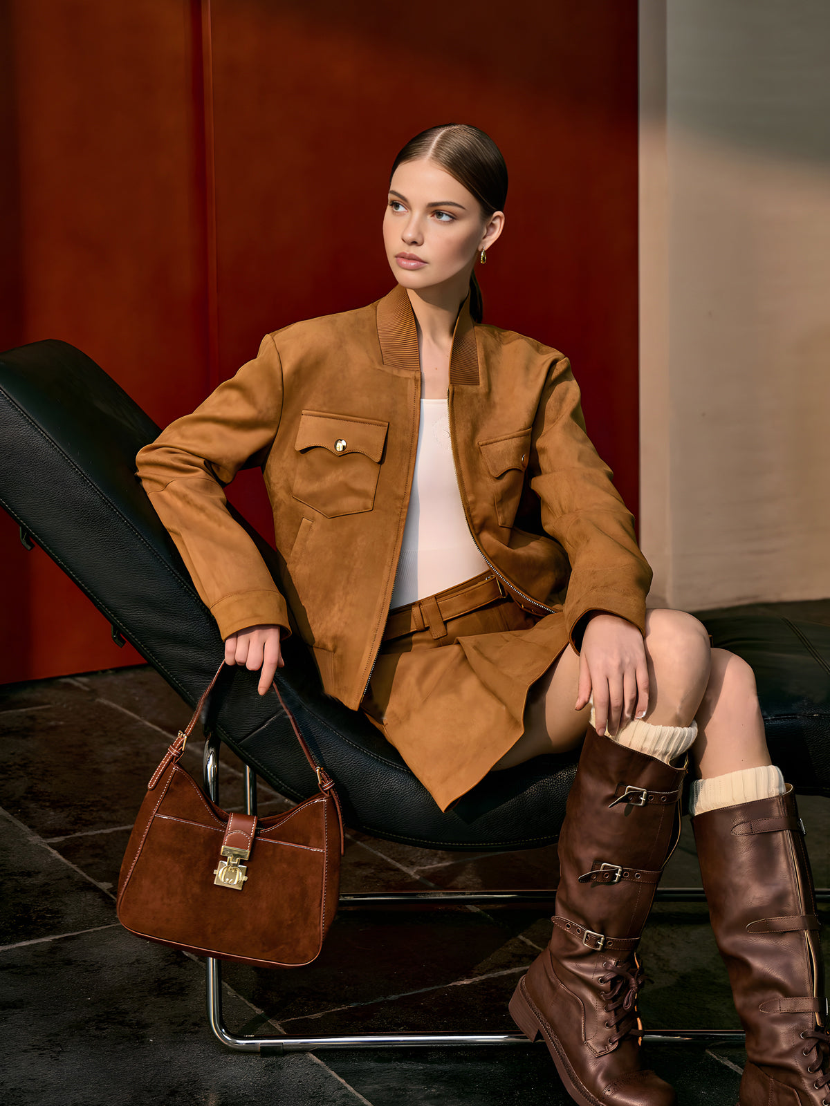 Carisa | Two-Piece Set Suede Look