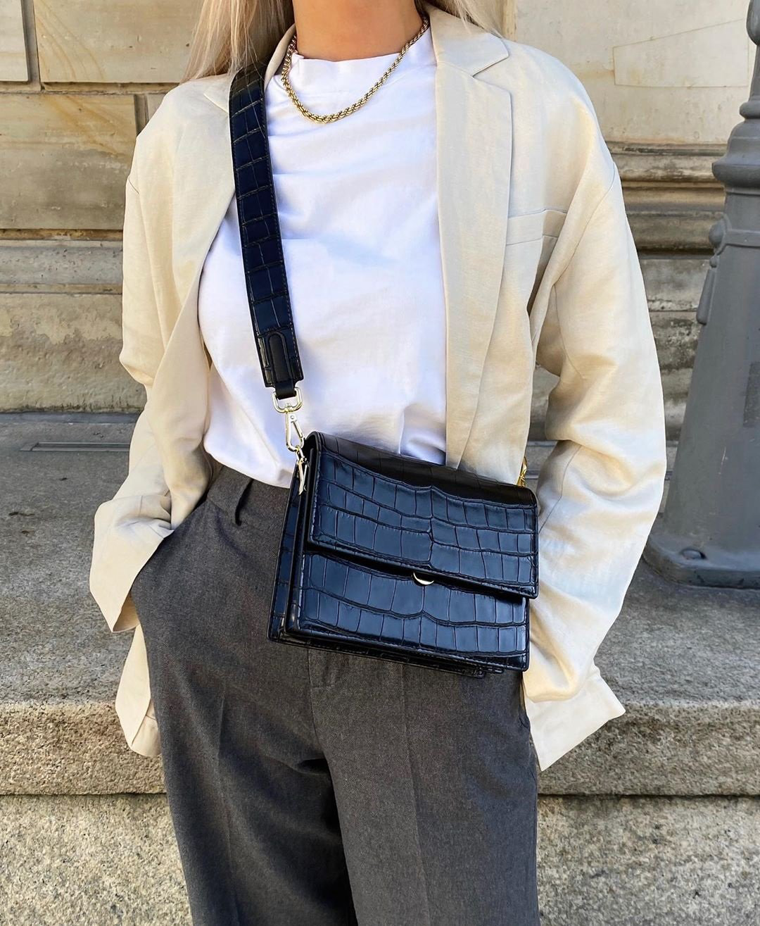 Dionna | Crocodile Print Shoulder Bag