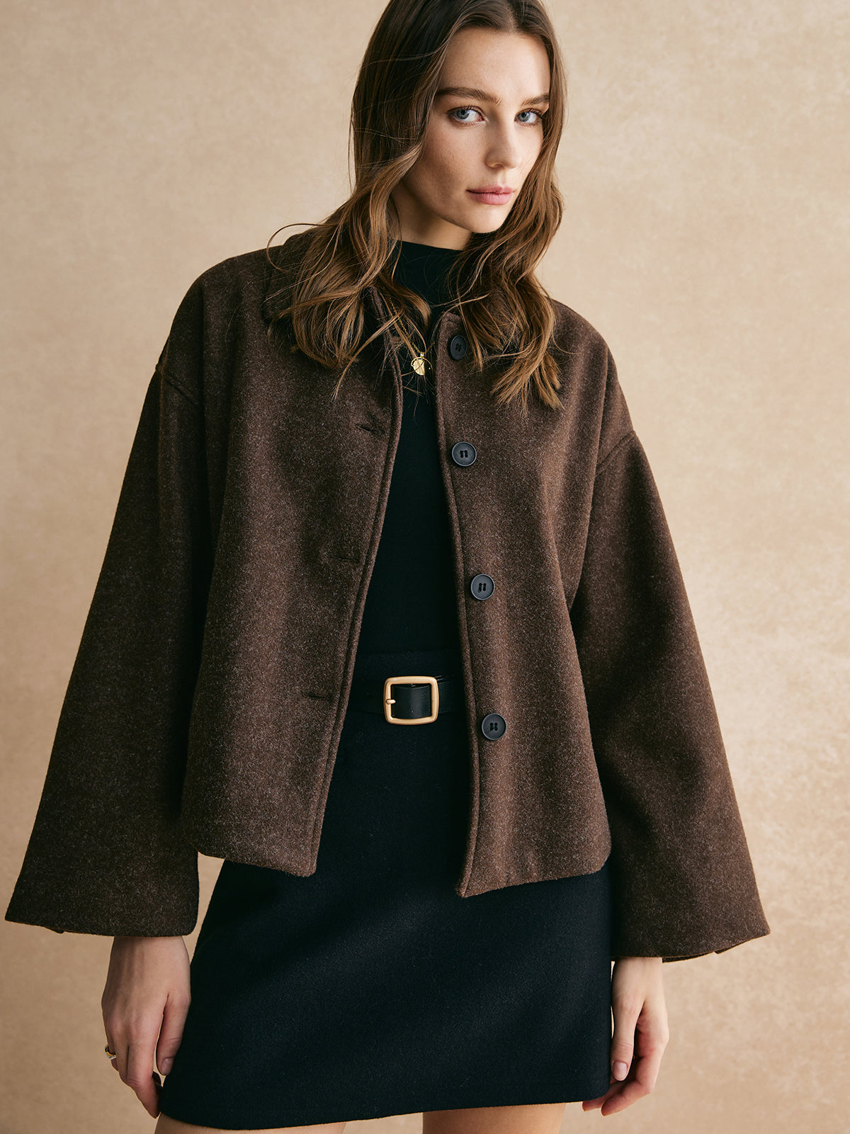 Marli | Women's Blazer Dark Brown Boxy Fit
