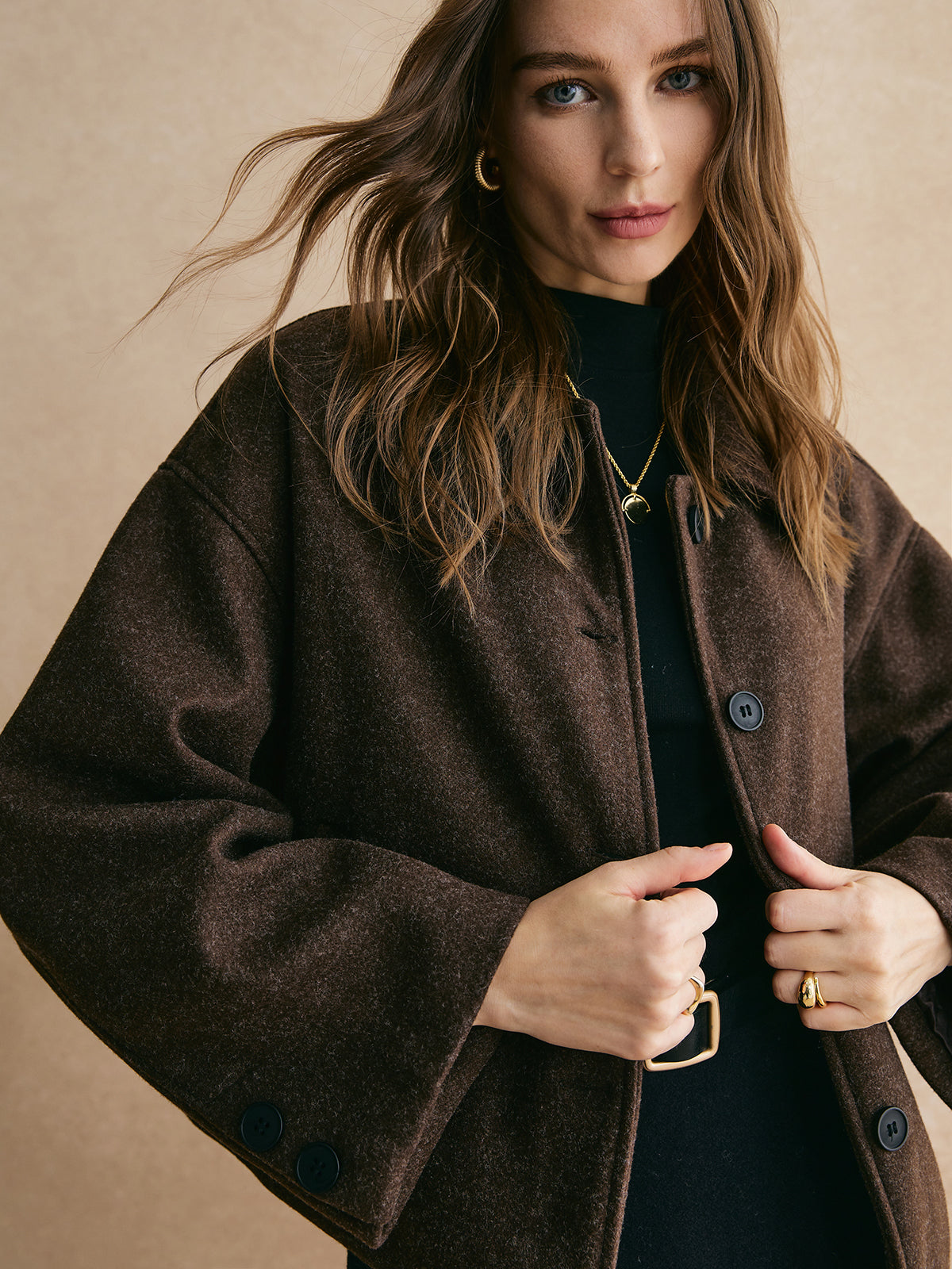 Marli | Women's Blazer Dark Brown Boxy Fit