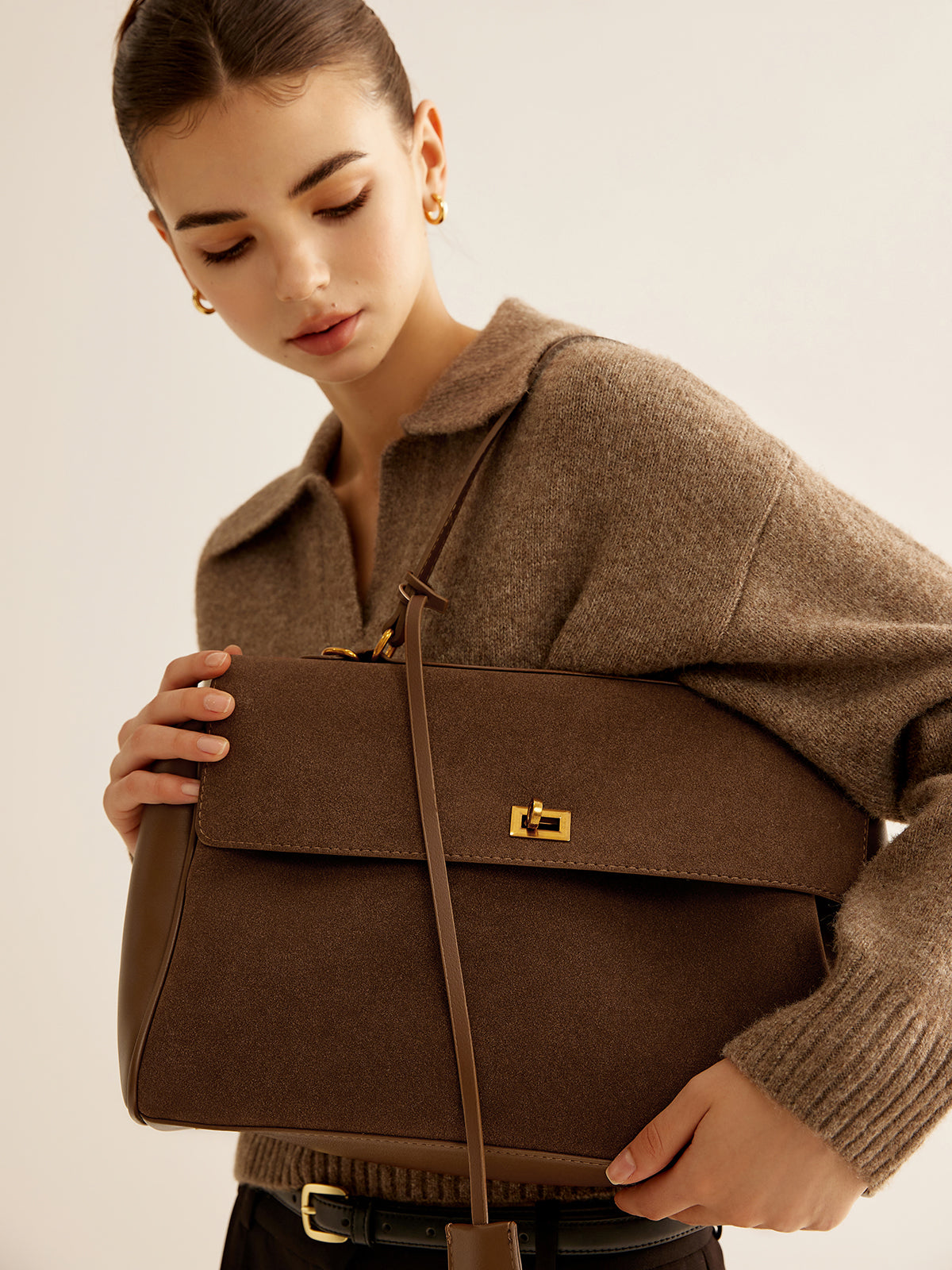 Emery | Handbag with Gold Clasp