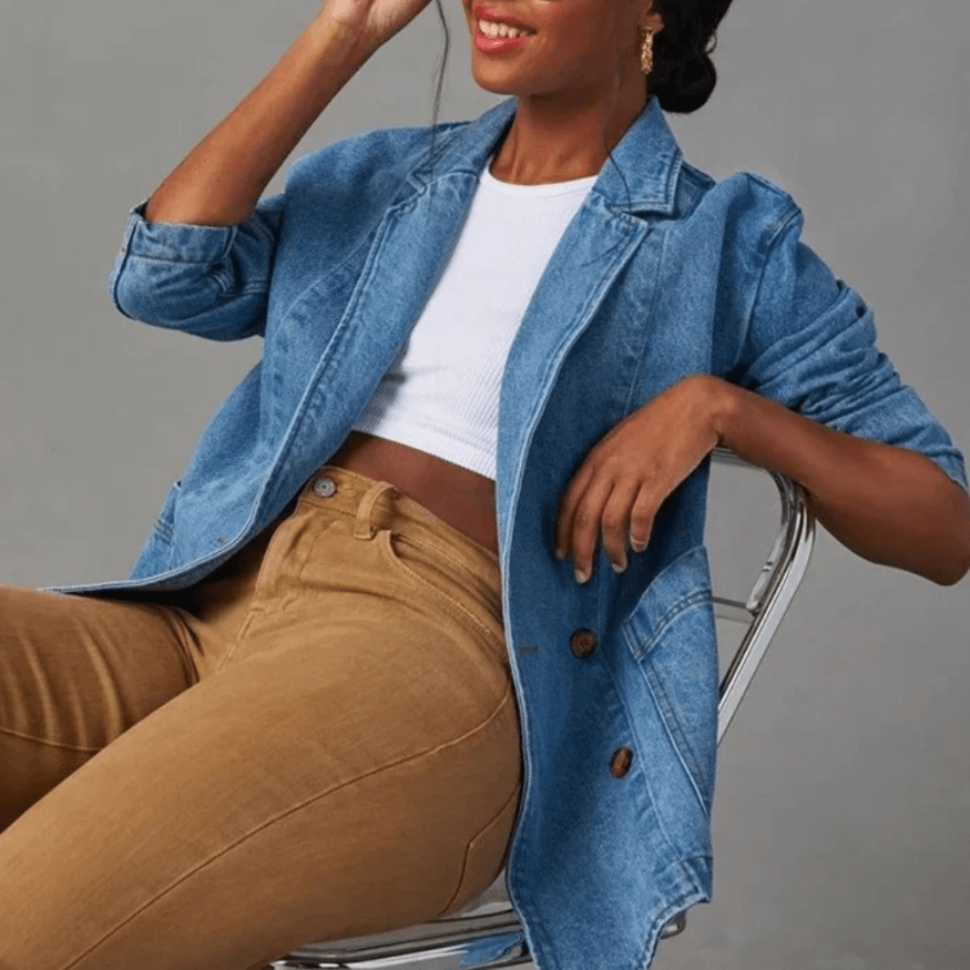 Eryn | Denim Blazer with Stylish Lapel