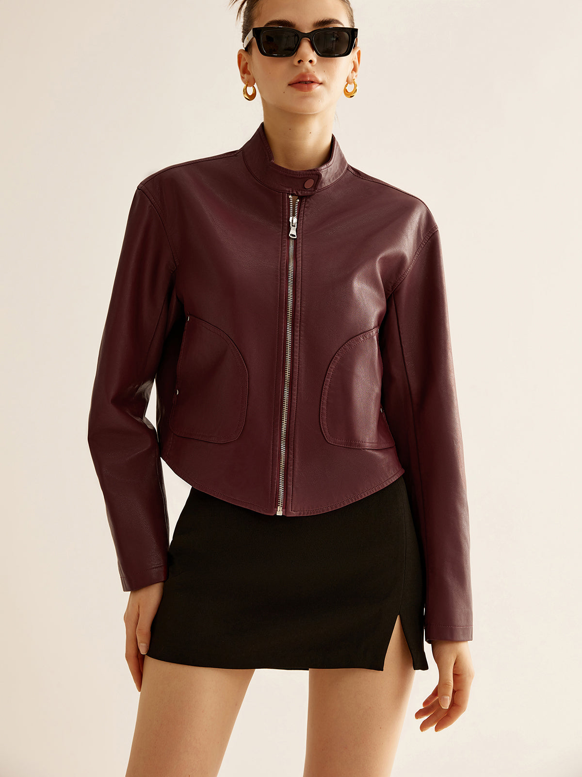Jennette | Short Fit Jacket with Stand-Up Collar