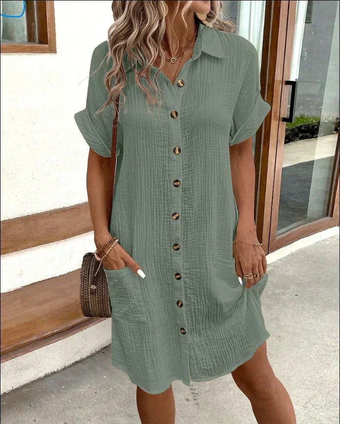 Joy | Button Front Easy Dress