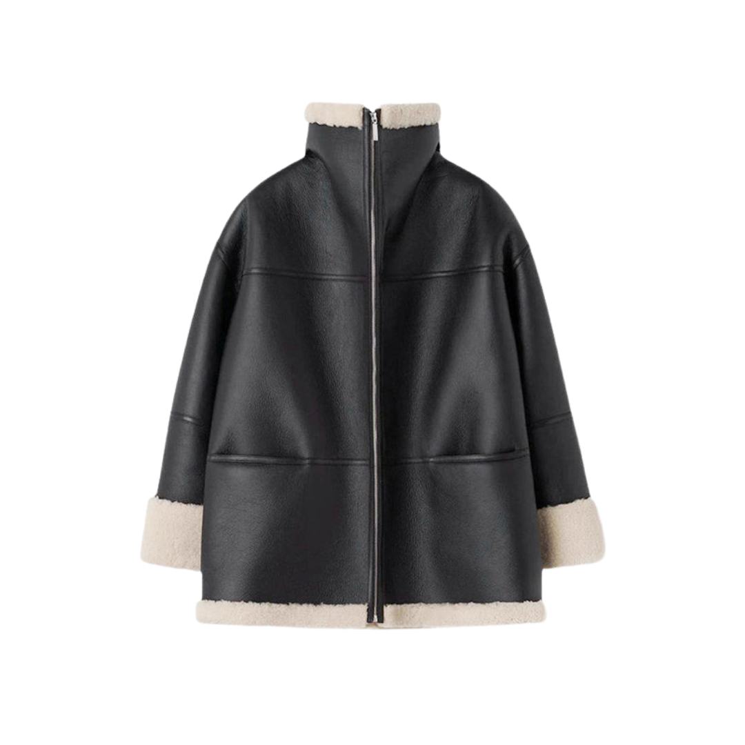 Haidyn | Aviator Jacket with Oversized Teddy Collar