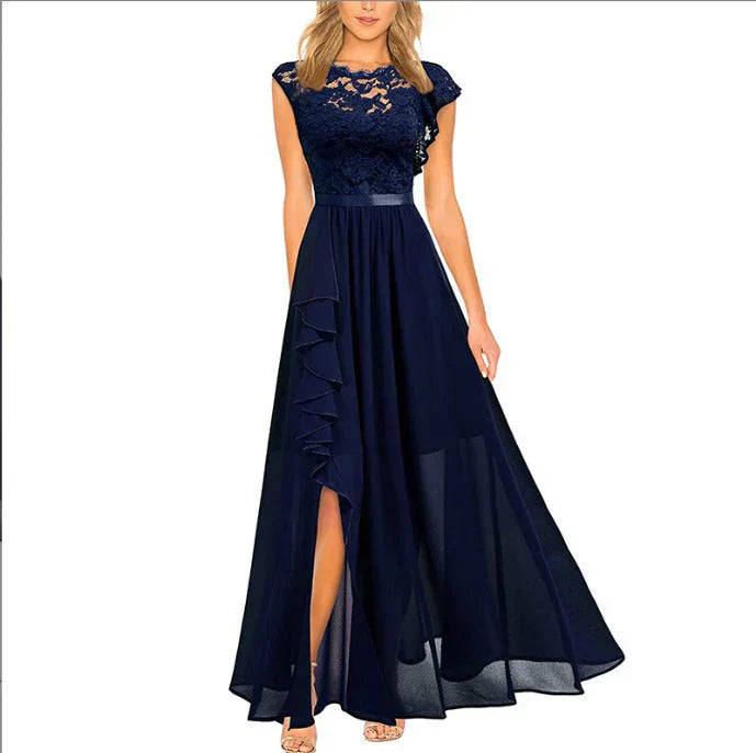 Miro | Maxi Dress Lace Bodice Ruffle Split
