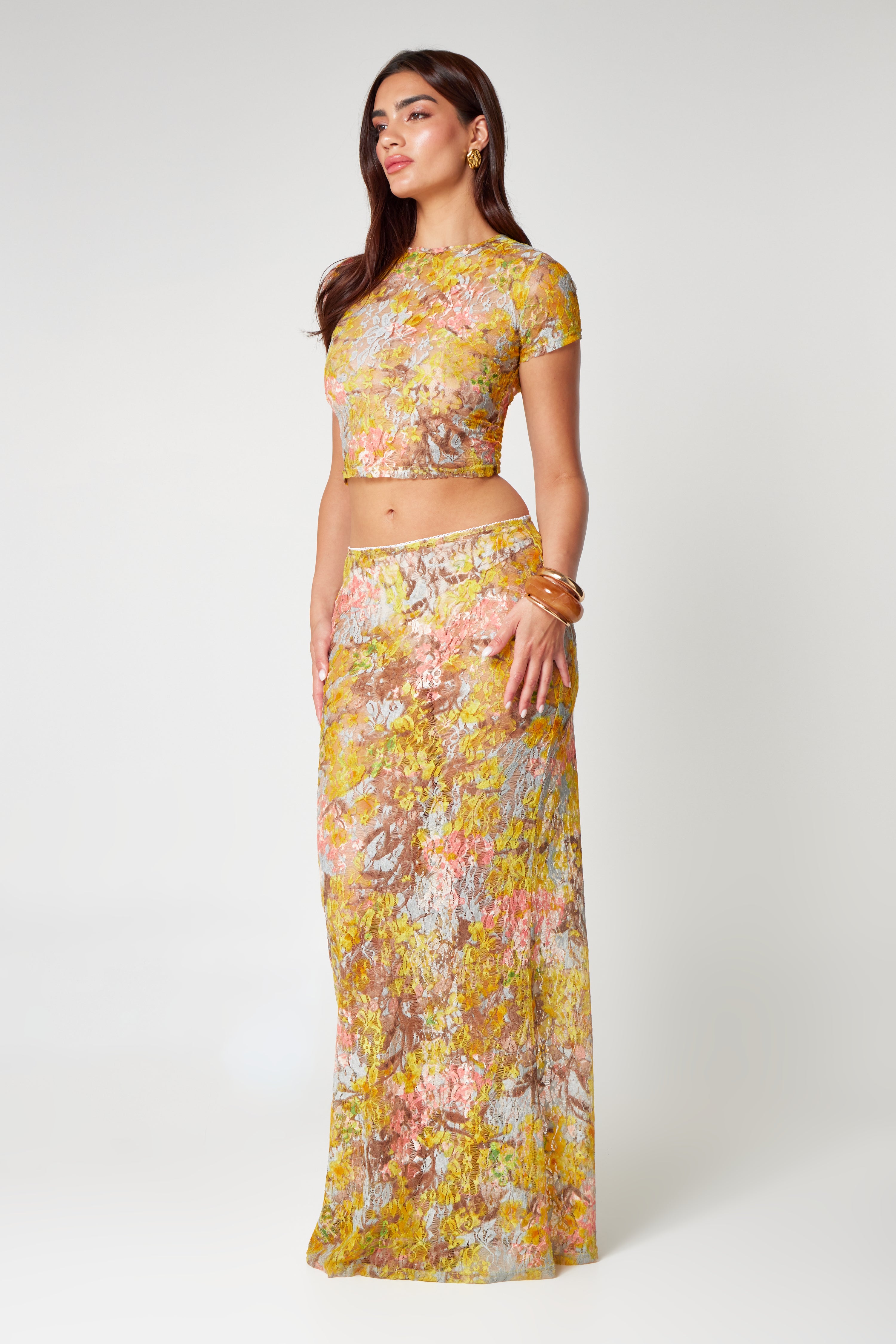 Francie | Two-Piece Set Yellow Floral Print