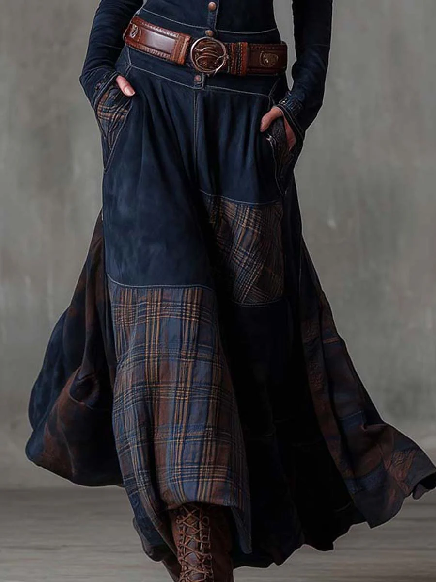 Annalize | Buttoned Plaid Maxi Dress