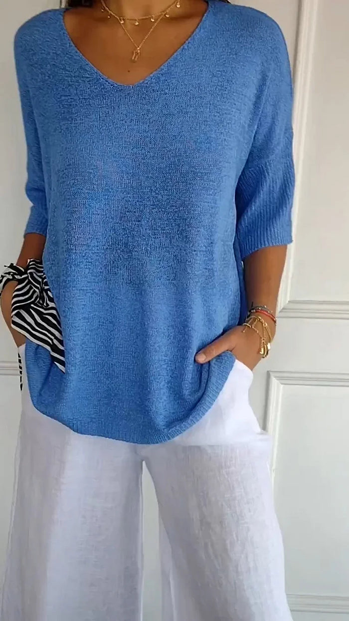 Loraine | Knitted Sweater with Three-Quarter Sleeves