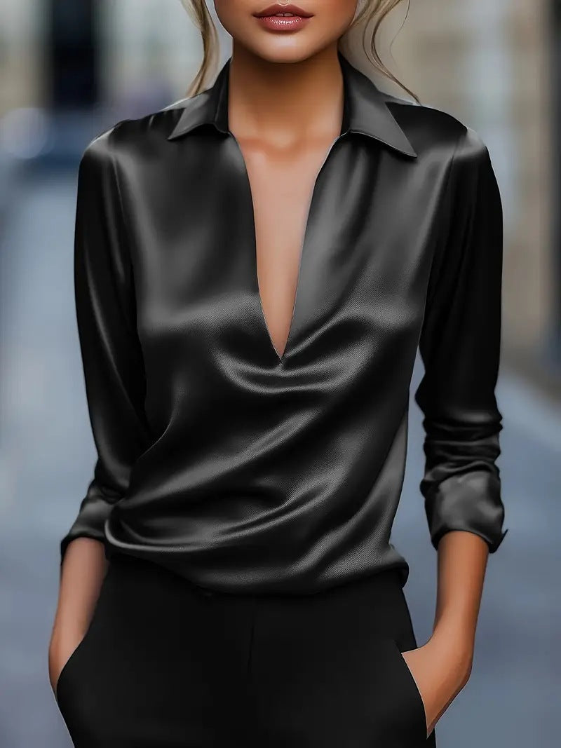 Kayleen | Deep V-neck blouse