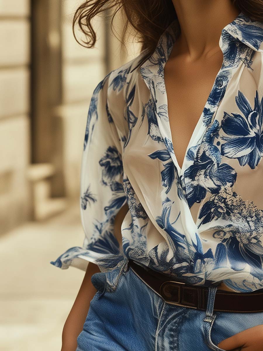 Lailani | Blouse with Transparent Floral Print