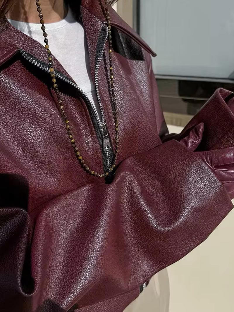 Alea | Jacket Glossy faux leather finish