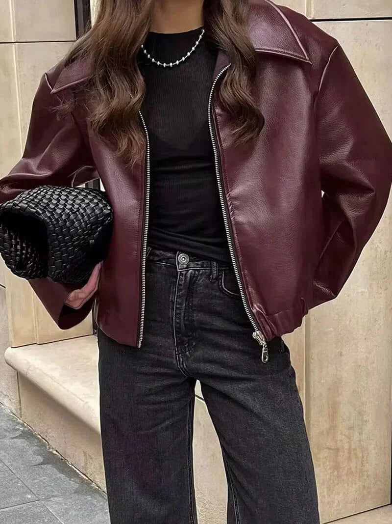 Alea | Jacket Glossy faux leather finish