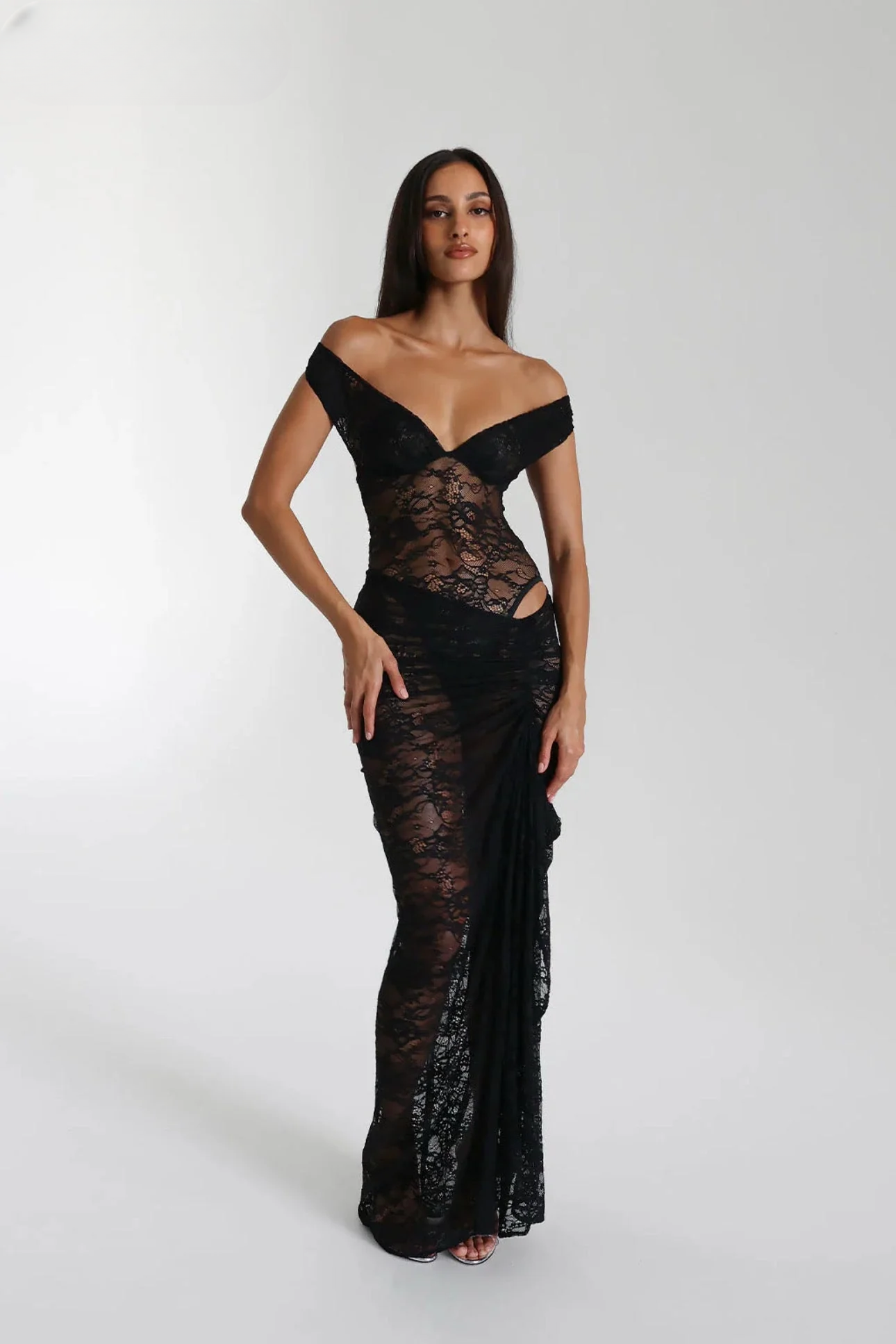 Shalonda | Off-the-shoulder evening dress with slit