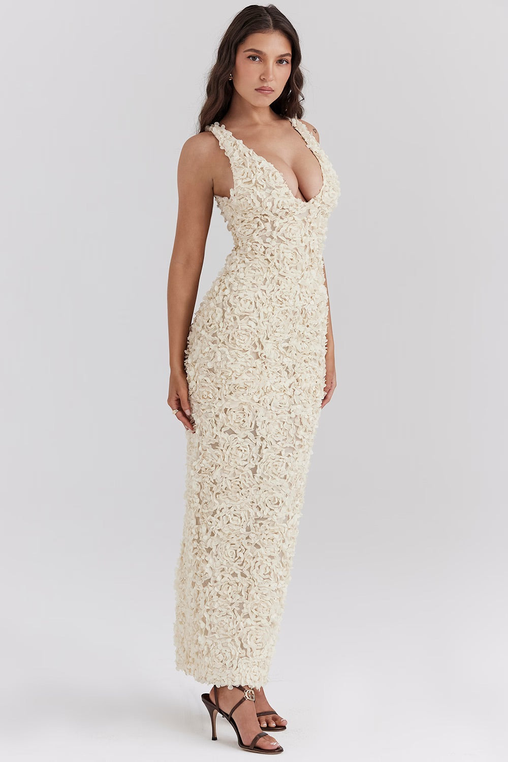 Johnette | Maxi Dress with Floral Appliqué