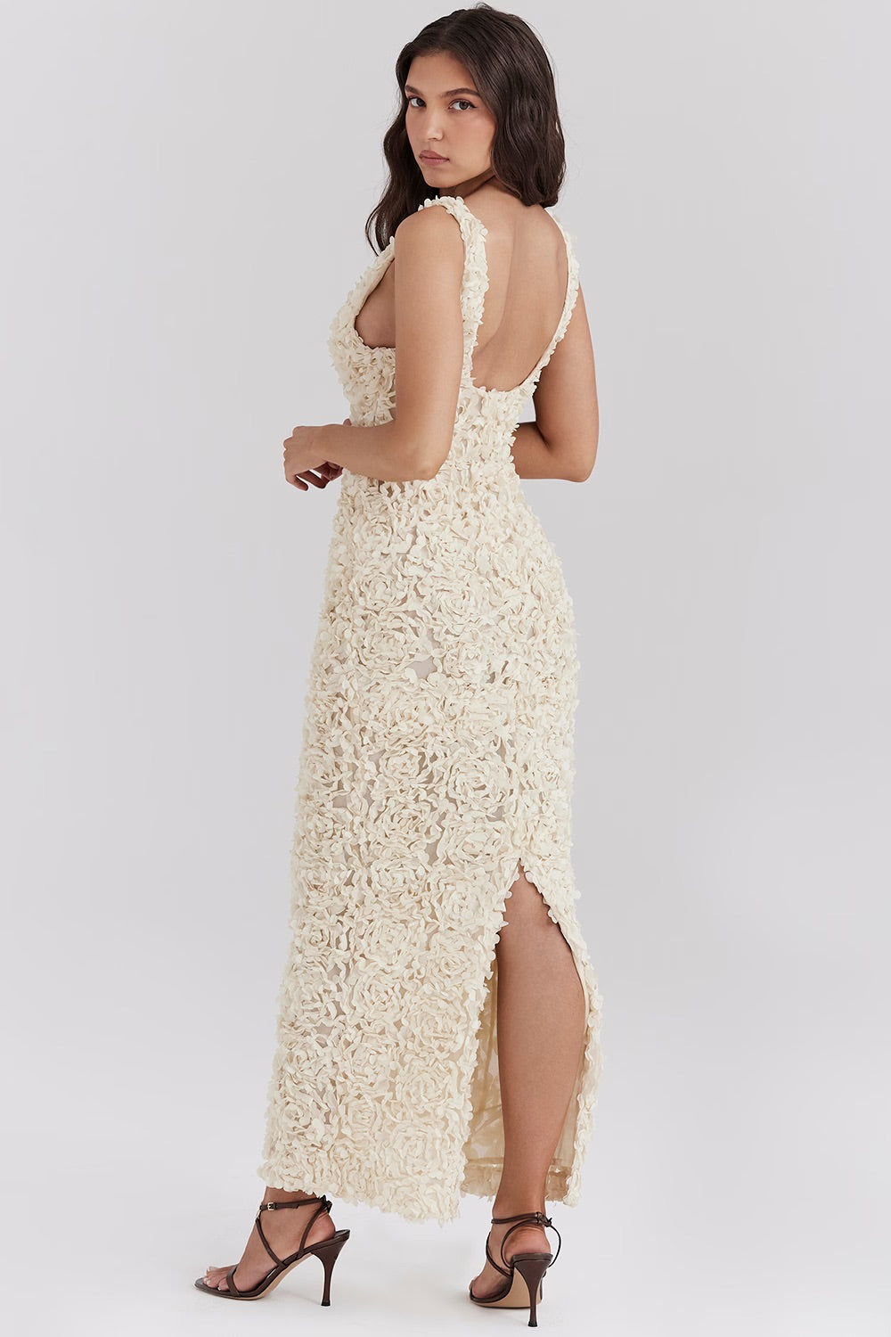 Johnette | Maxi Dress with Floral Appliqué