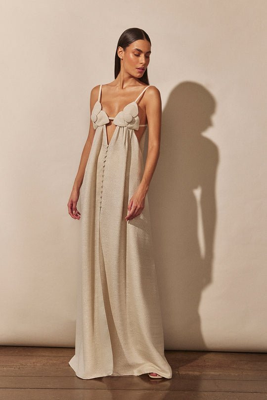 Karie | Maxi Dress with Floral Detail & Split
