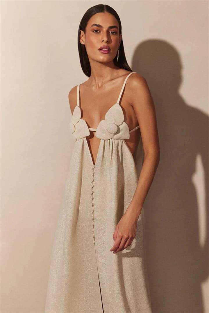 Karie | Maxi Dress with Floral Detail & Split