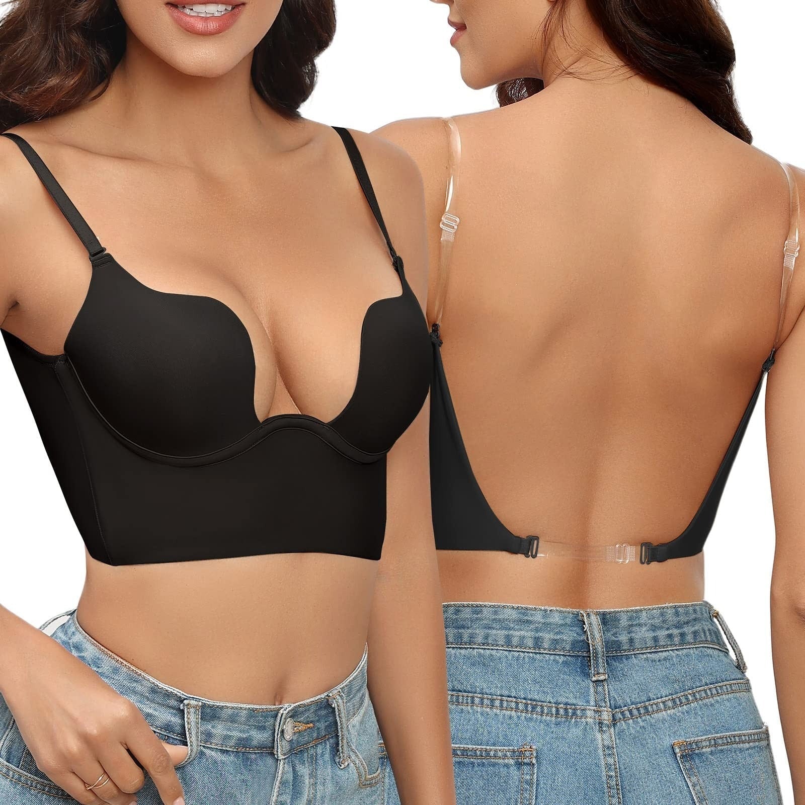 Lena | Invisible Bra with Plunging Neckline and Open Back