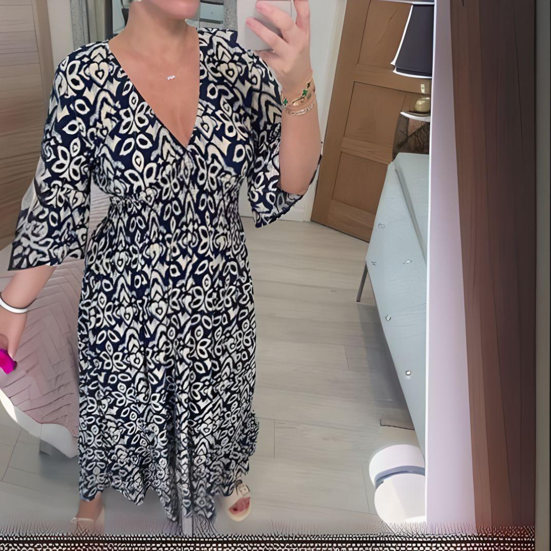 Sienna | Elegant Wrap Flow Midi Dress