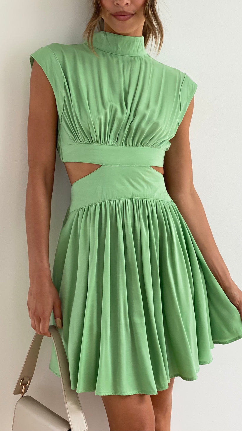 Jazzmine | Dress with Cut-Out Details and Pleated Skirt