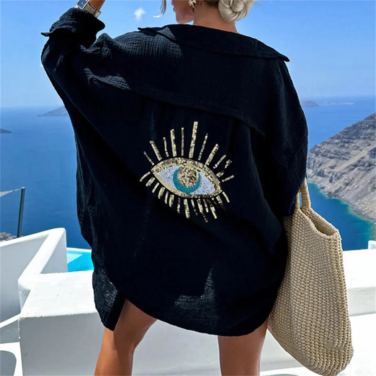 Dani | Oversized Shirt Sequin Eye