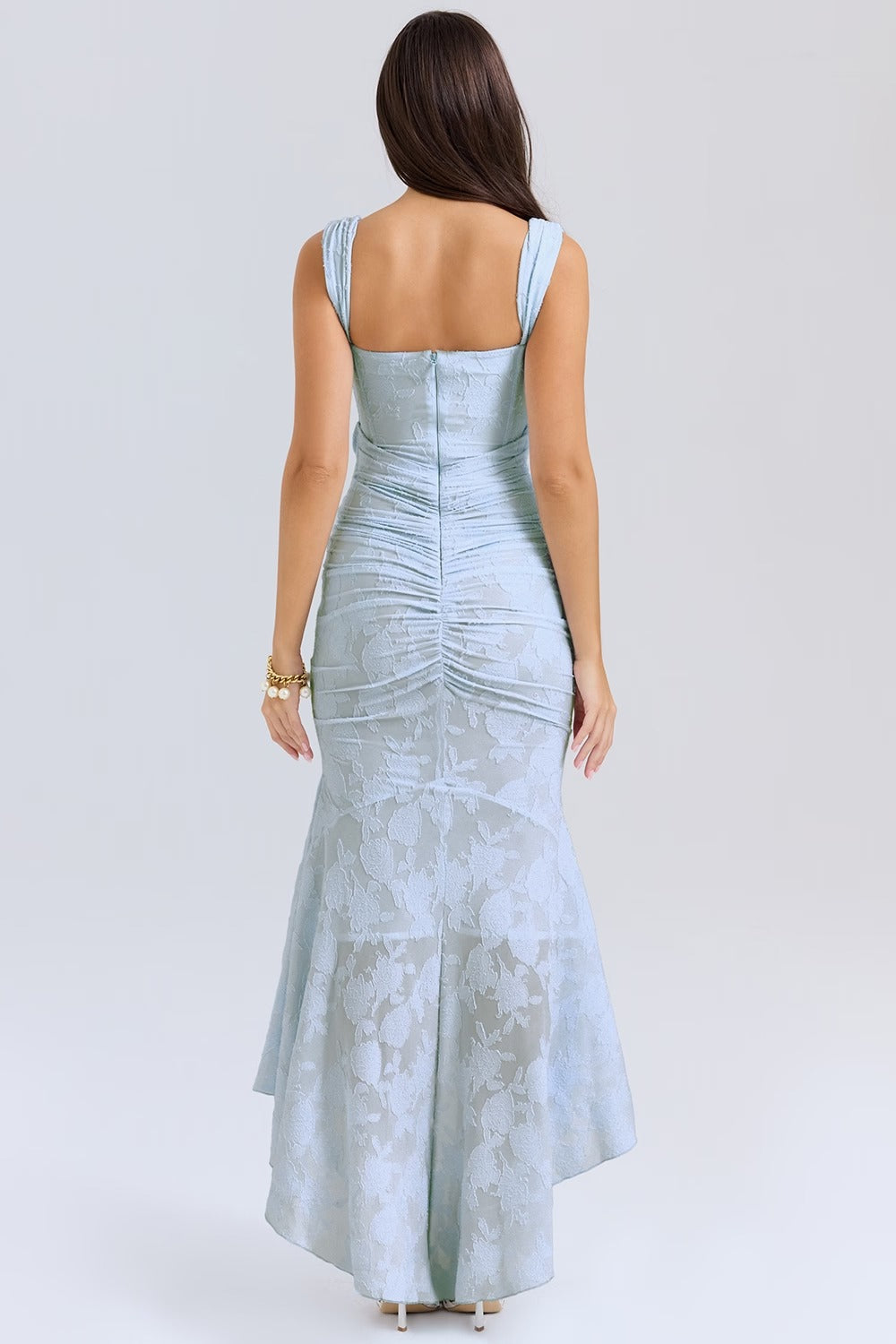 Carmen | Textured Fishtail Midi Dress