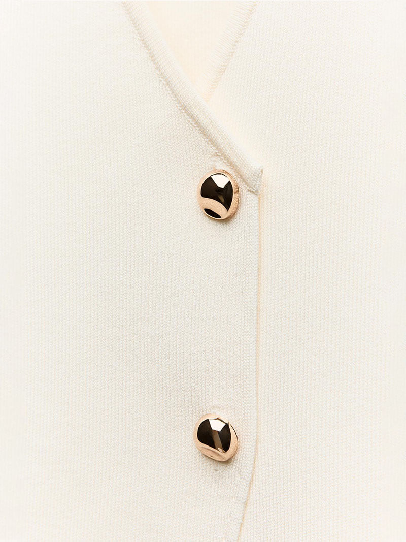 Mavie | Knit Vest Gold-toned buttons