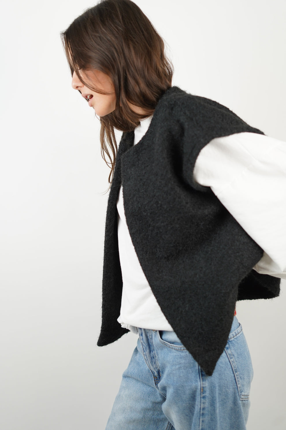 Fenna | Open-Front Cardigan with Wide Armholes