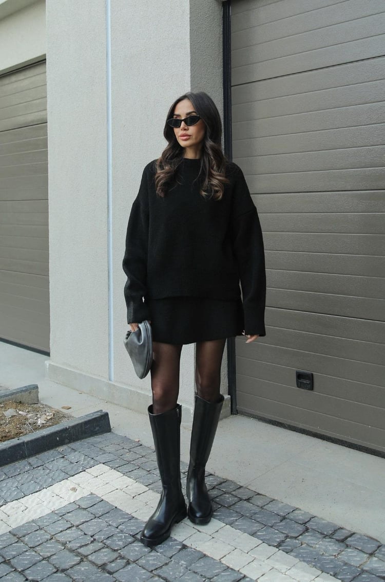 Trisha | Knitted Set with Oversized Sweater & Skirt