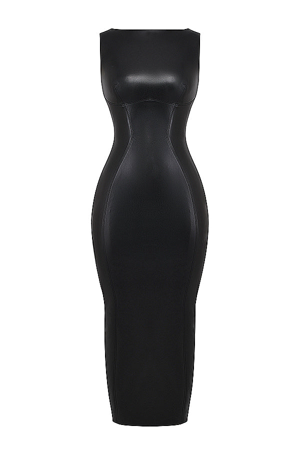 Allysa | Maxi Dress Faux Leather Bodycon