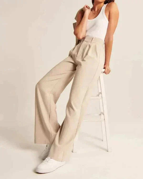 Ethelene | High-waisted pleated trousers