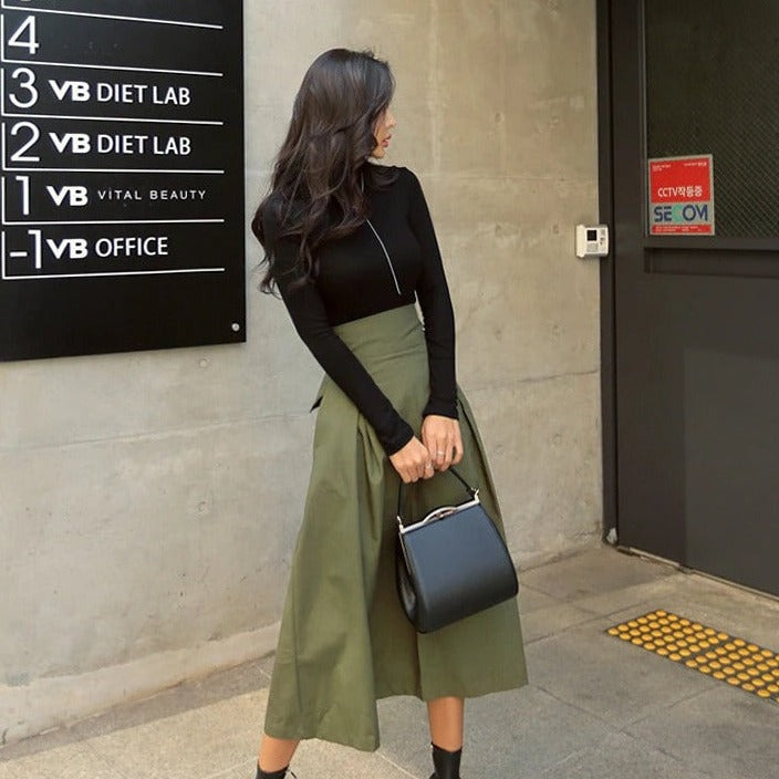 Chantel | Skirt with High Waist and Bow Detail
