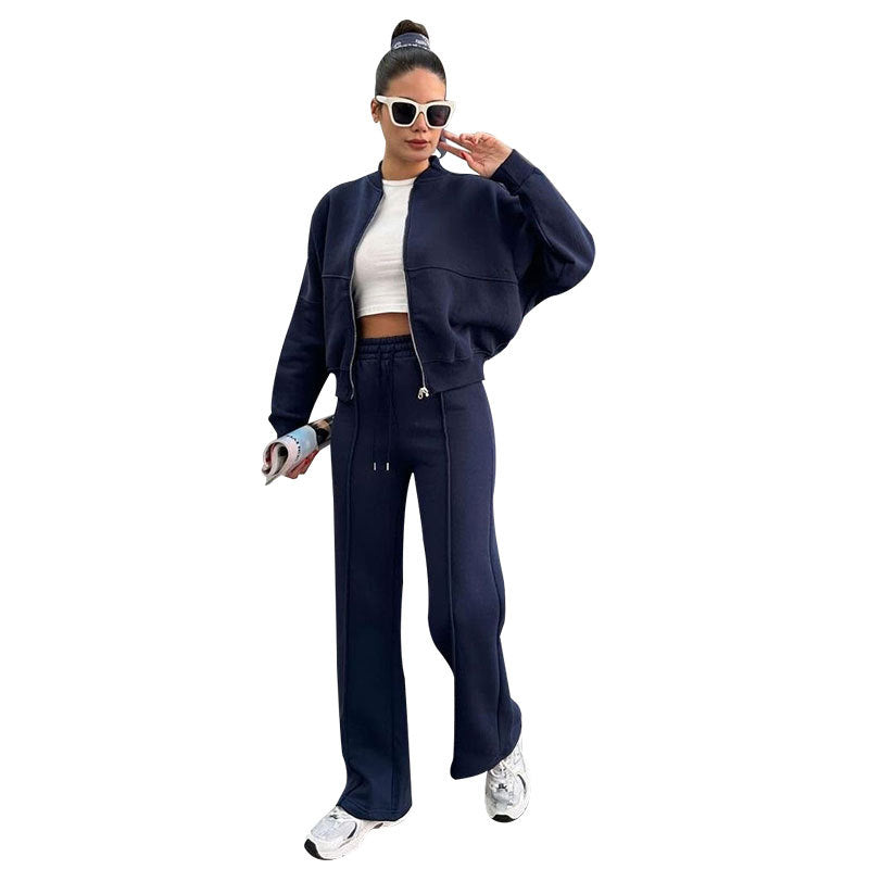 Stacy | Two-piece Set Cropped Bomber & Wide-leg