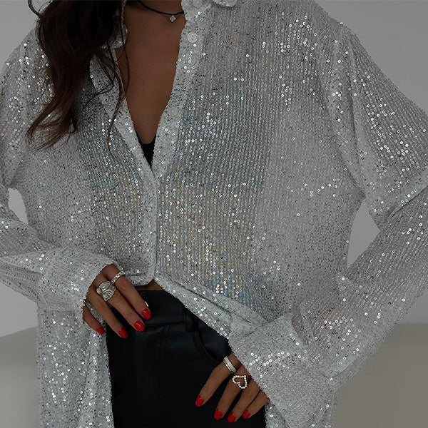 Milou | Shirt with All-over Sequins