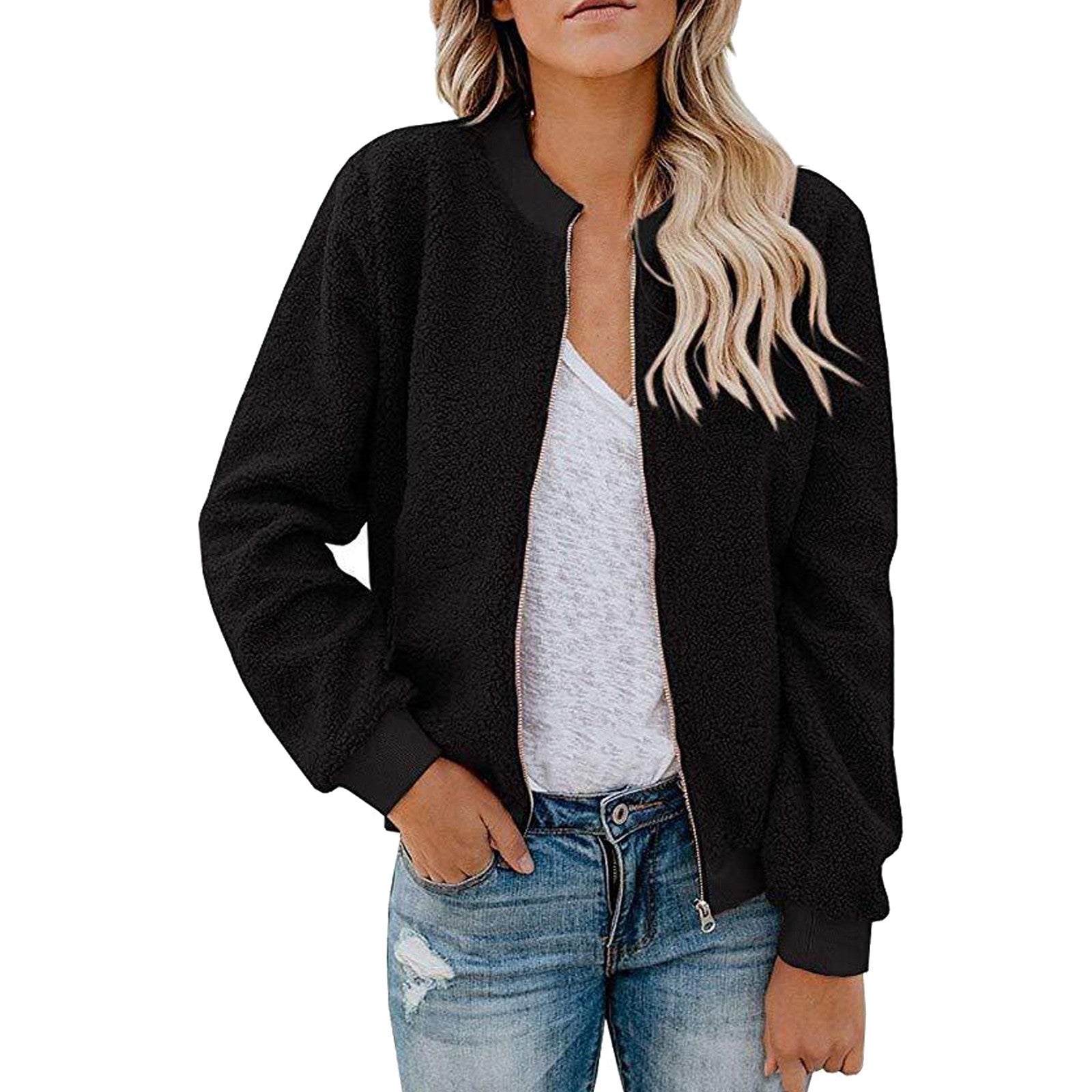 Francheska | Bomber Jacket Plush Fleece