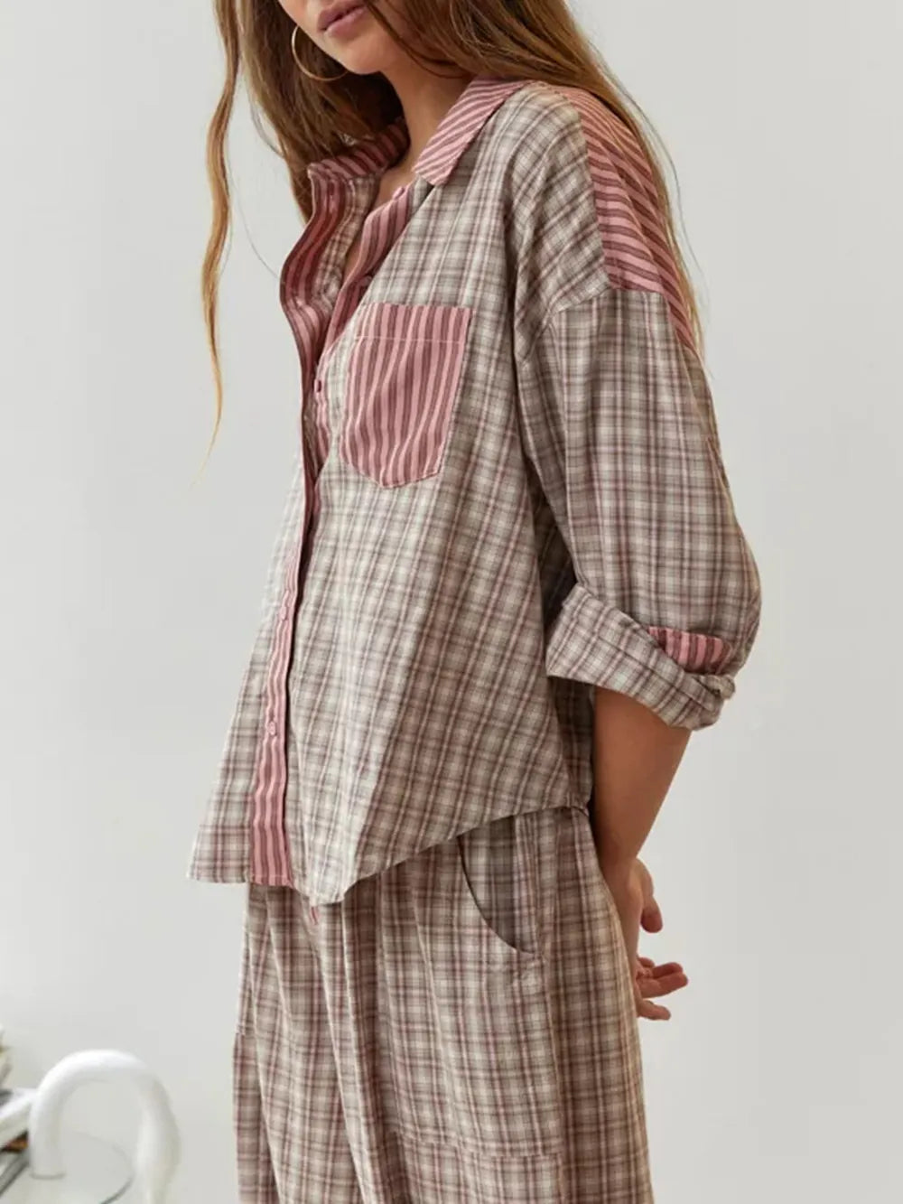 Keyonna | Pyjama Set with Checked Details