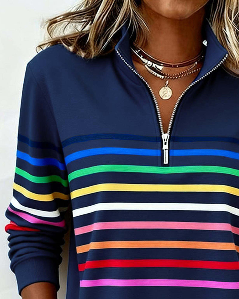 Alyna | Sweatshirt with Colorful Stripes