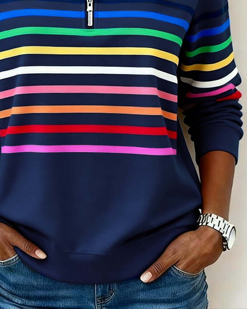 Alyna | Sweatshirt with Colorful Stripes