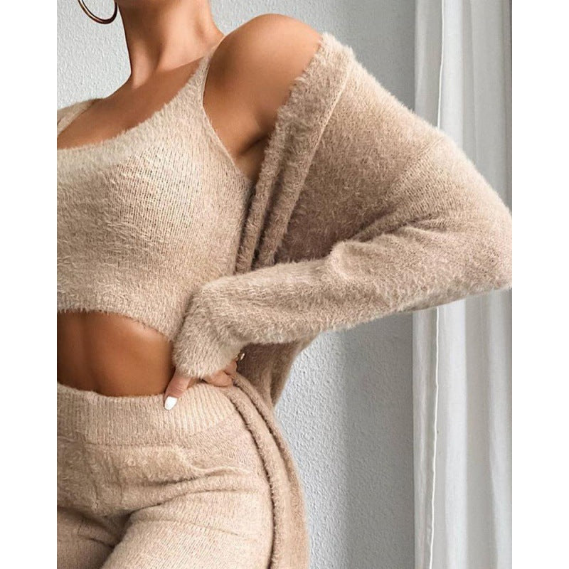 Jadelyn | Loungewear Set Fuzzy Knit Fabric
