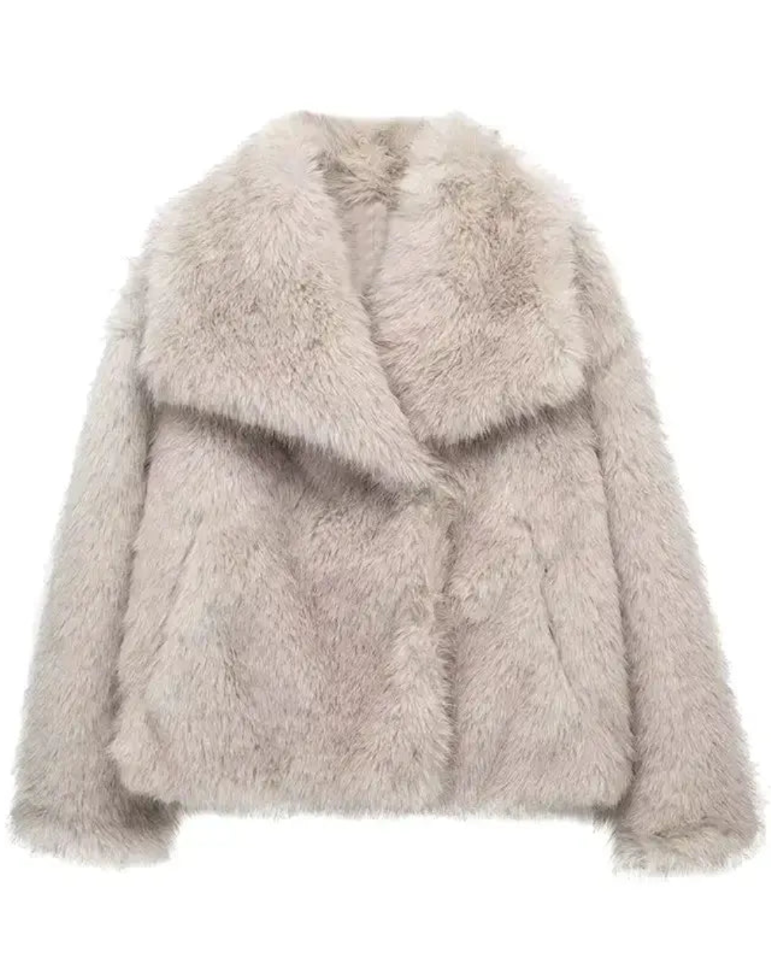 Yara | Faux Fur Coat with Wide Lapel Collar