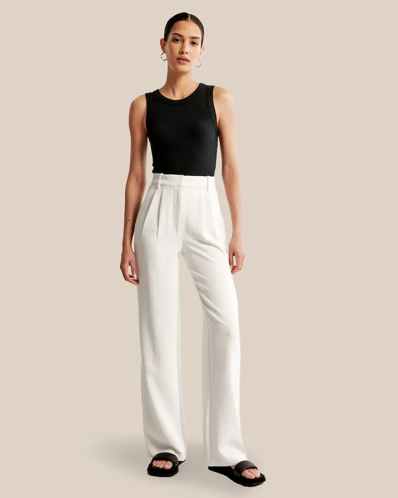 Ethelene | High-waisted pleated trousers