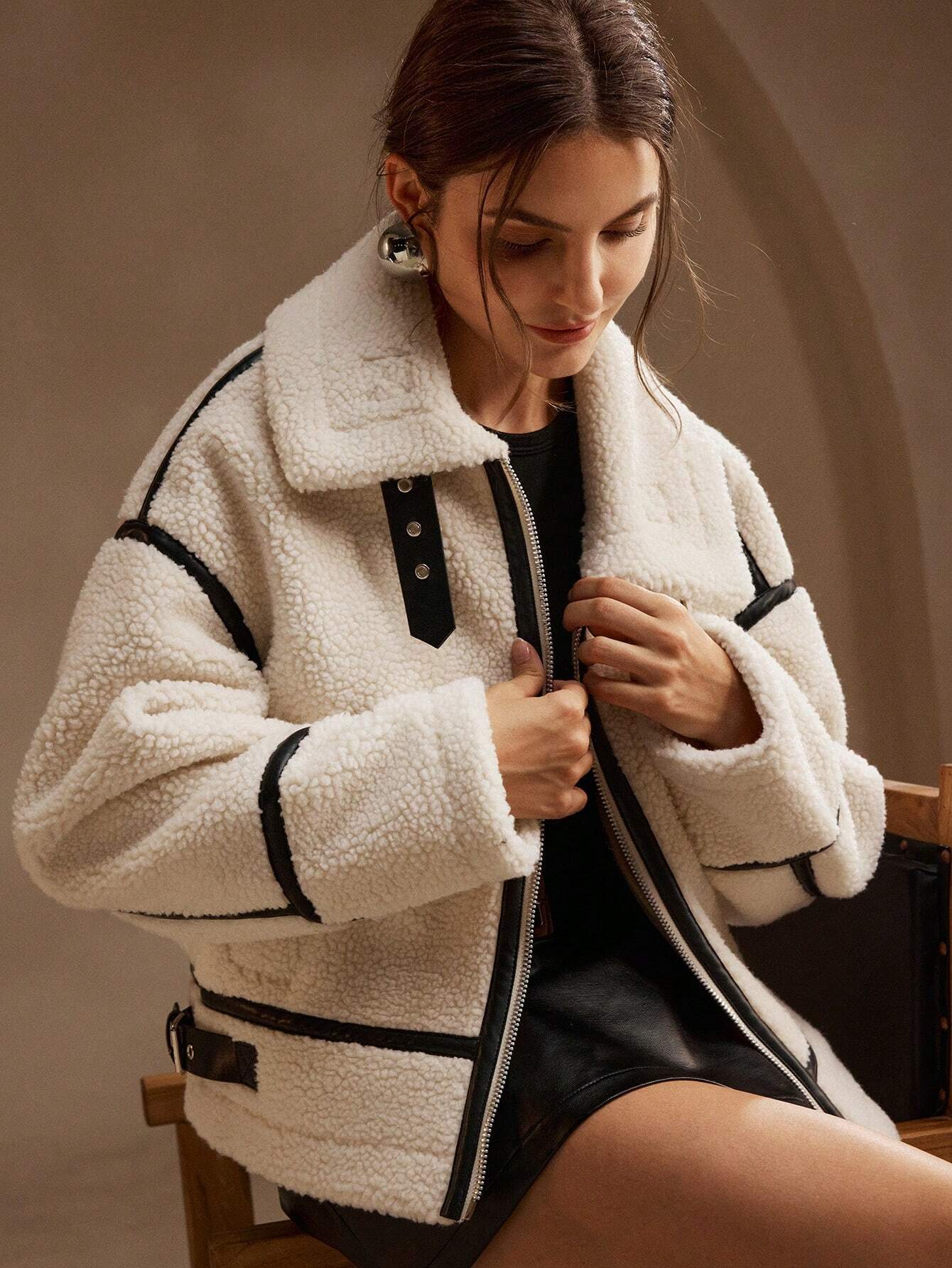 Dannie | White Teddy Fleece Jacket