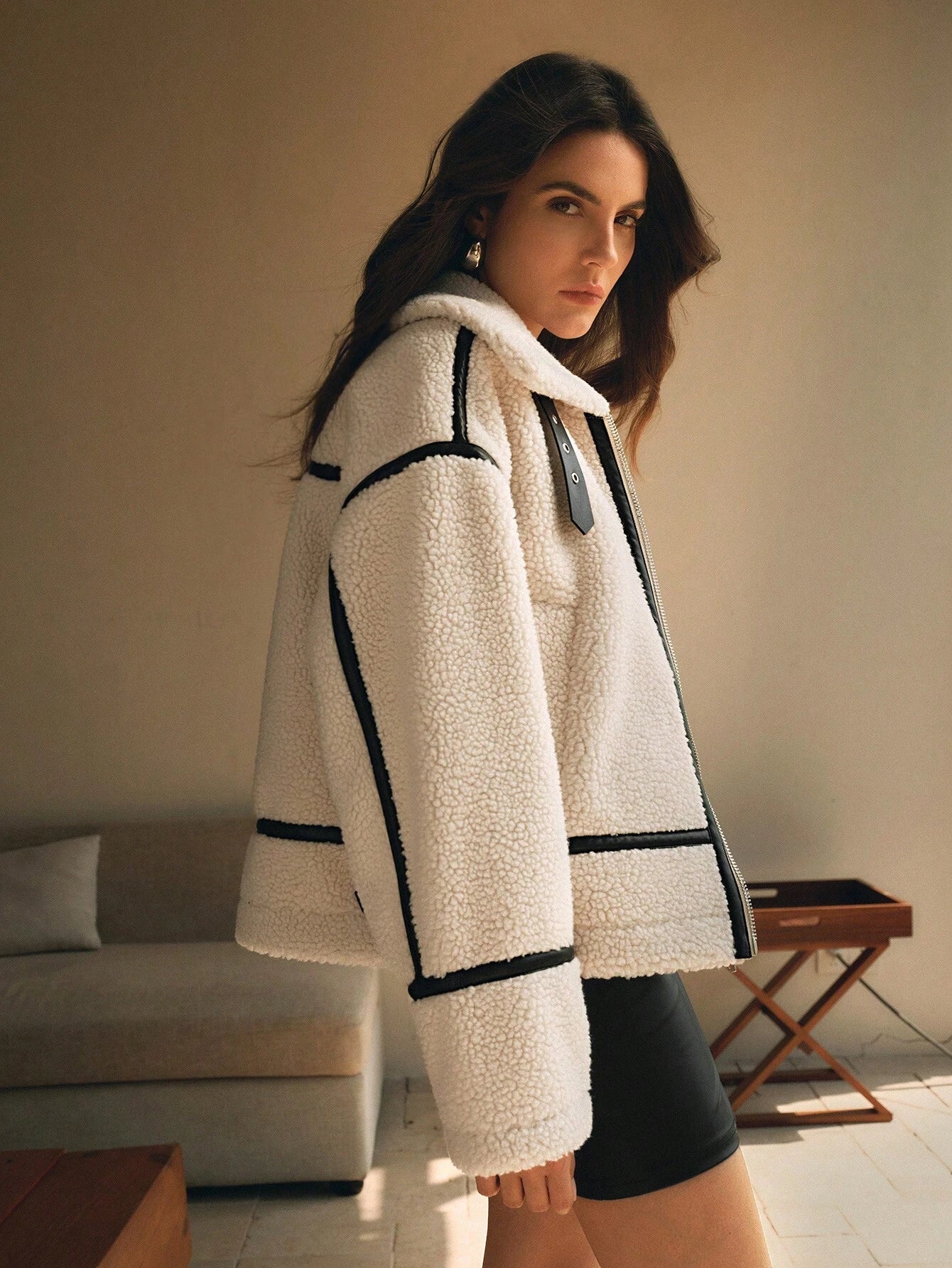 Dannie | White Teddy Fleece Jacket